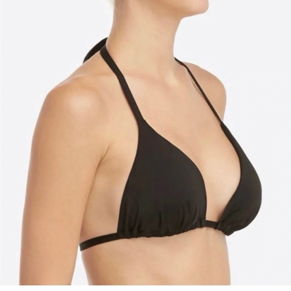 Spanx Triangle Black Bikini Top Size Small New Beach Vacation Classic Summer